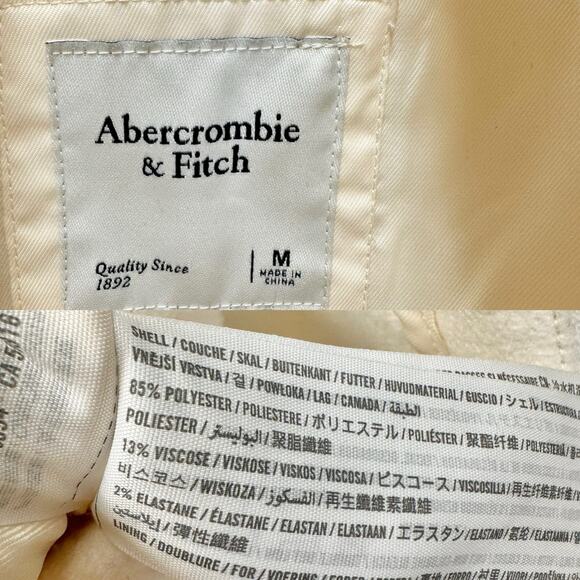 Abercrombie & Fitch ivory twill heavy shacket chore jacket size medium oversized - Picture 9 of 16